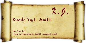 Kozányi Judit névjegykártya