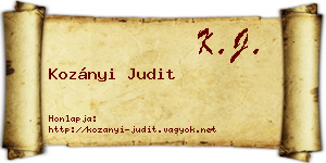 Kozányi Judit névjegykártya